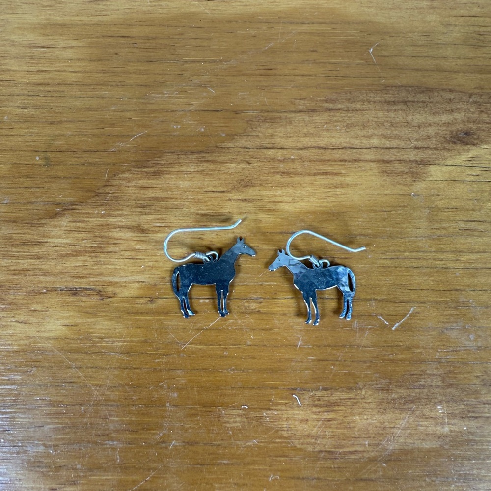 Silver Horse Earrings‎